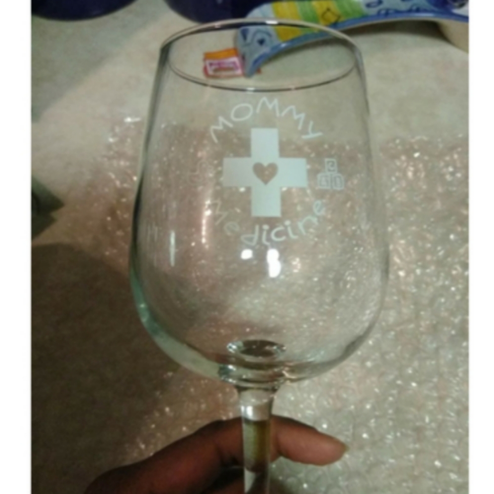 Mommy Medicine Wine Glass
